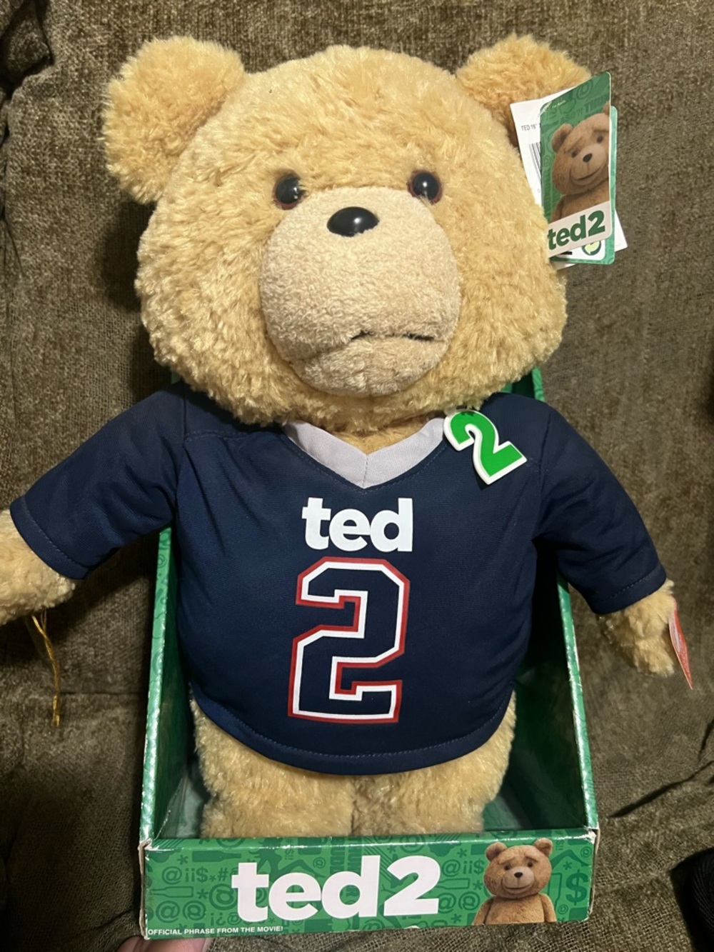 Talking Ted 2 Plush Bear in Navy Jersey